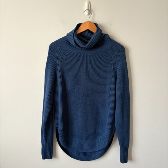 Aritzia Wilfred Free Asianna 100% Merino Wool Sweater Blue Size Small - Picture 2 of 8